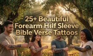 Forearm Half Sleeve Bible Verse Tattoos
